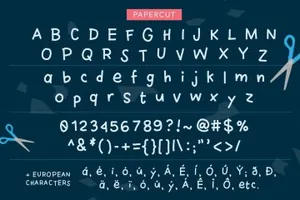 简单大胆的剪纸风格英文字体 Papercut Font