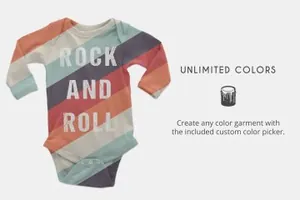 婴儿长袖衣服纹样设计展示样机 Infant Long