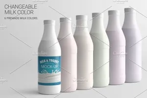 牛奶乳酪酸奶瓶包装样机模板