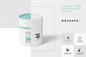 时尚高端专业的高品质纸质化妆品包装设计VI样机展示模型