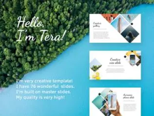 多彩夏季时尚创意主题演讲PPT幻灯片演示模板Tera Presentation