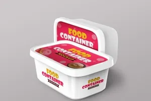 塑料保鲜盒便当食品容器包装样机模板