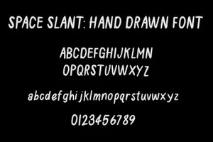 手写英文字体 Space Slant Hand Drawn Font