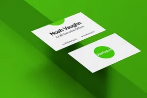 正视正反面的商业名片设计展示样机