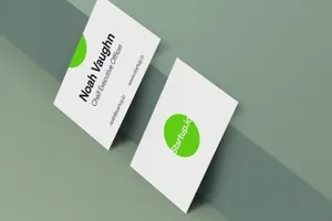 倾斜正反面的商业名片设计展示样机