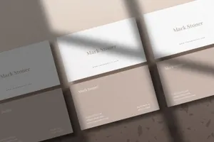 时尚高端轻奢高贵质感的房地产名片设计VI样机展示模型