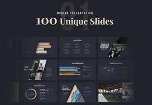 时尚高端现代商务主题演讲幻灯片演示模板Dublin Presentation