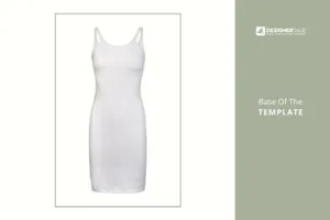 长肩带礼服连衣裙样机模板