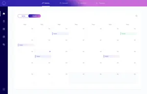 紫色简约时尚干净数据分析CRM系统客户端PSDWeb App