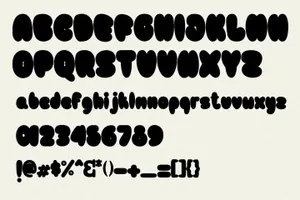 可爱搞笑的儿童胖胖的英文字体 Bulb Layered Font