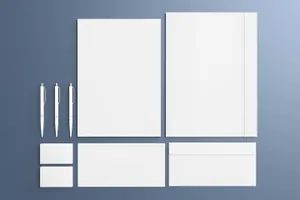 透视角度的品牌设计文具物料展示样机 Identity Presentation