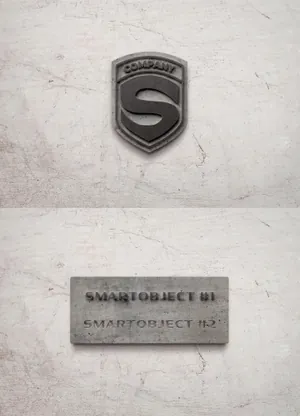 混凝土石墙品牌logo标志展示样机模板