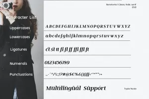 优雅的复古黑色斜体衬线英文字体 Renstoria - Classy Retro Italic Serif Font