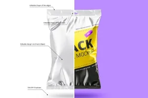 高品质的时尚高端逼真质感零食薯片包装设计VI样机展示模型