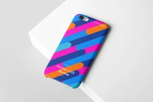 时尚高端简约逼真质感的高品质手机壳VI样机展示模型