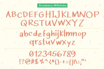可爱有趣的草莓奶昔的手写英文字体 Strawberry Milkshake Font