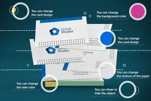 抽象背景的名片设计展示样机素材下载