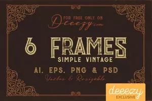 复古风格花纹边框素材6 Vintage Frames 设计元素