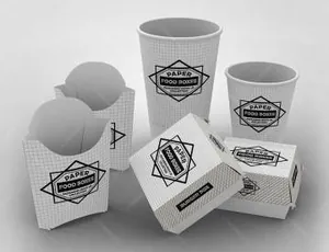 快餐包装盒模型PSD贴图模板Food Box Packaging MockUp