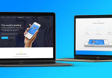 蓝色干净现代的登录页PSDQuadro App