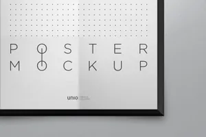 时尚简约的高端海报VI样机展示模型poster-mockup