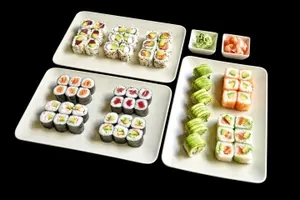日本料理寿司VI样机展示模型 sushis-maki-perspective
