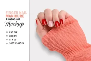 少见的美容美甲手指指甲样机展示模型