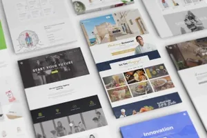 高品质的3D立体web网页设计UI展示模型 perspective-web-mockup