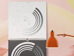 时尚个性的挂历日历台历VI样机展示模型wall-calendar-mockup-creator