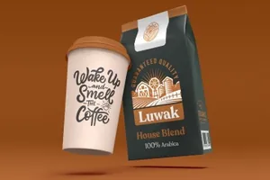 漂浮质感的咖啡杯包装设计房地产纸杯设计VI设计样机展示