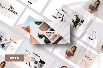 简约时尚风3D信息图形模板 Minotur – Powerpoint Template