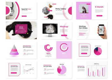 猫咪咖啡馆市场PPT幻灯片模板 Petty – Powerpoint Template