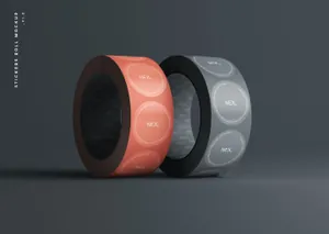 稀有少见的高品质逼真质感胶布胶带不干胶卷纸贴纸设计