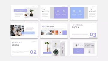 白色背景彩色个人简介模板 Cosva – Powerpoint Presentation Templates