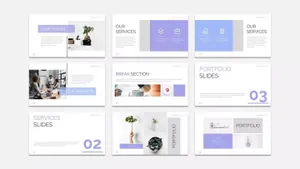 白色背景彩色个人简介模板 Cosva – Powerpoint Presentation Templates