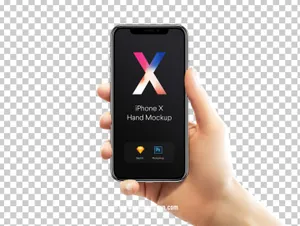 手持苹果X手机样机模型mockup