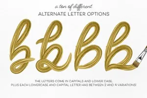 华丽的手写图形字体PS字体笔刷 Fat Fabulous Graphic