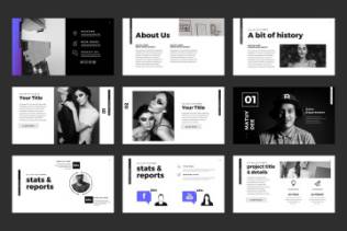 高级黑色背景多功能幻灯片模板 Lunar Powerpoint Presentation