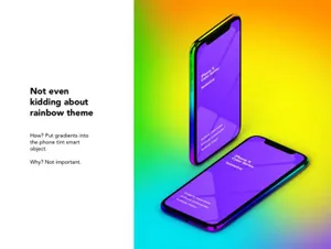 12款等距等轴苹果X手机PSD贴图样机iPhone X CS Isometric