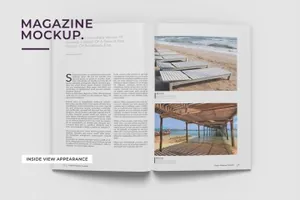 时尚场景的A4杂志样机