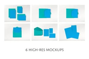 卡片设计展示样机 3 Piece Card Mockups