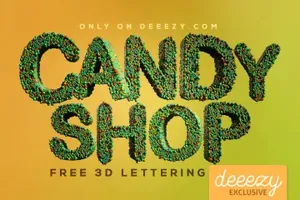 Candy Shop 3D Lettering Set 糖果风格立体字特效PNG