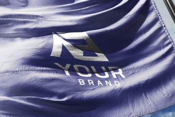 高品质的企业形象旗帜国旗VI样机展示模型flag-mockups