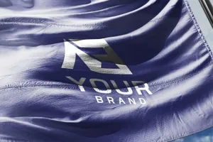 高品质的企业形象旗帜国旗VI样机展示模型flag-mockups