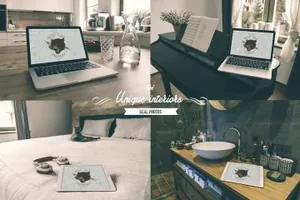 室内办公场景电脑样机 In the house