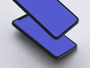 iPhone X显示设备贴图样机透视图模型Mockups