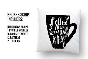 手绘风格手写草书英文字体 Bronks – Handpainted Script  Extras