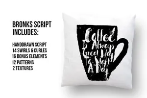 手绘风格手写草书英文字体 Bronks – Handpainted Script  Extras