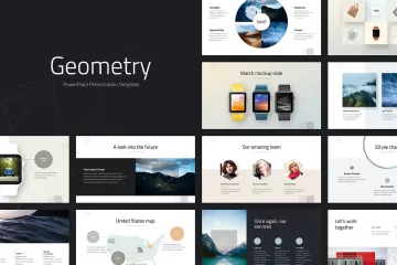 Geometry PowerPoint Template扁平化幻灯片