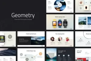 Geometry PowerPoint Template扁平化幻灯片